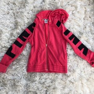 PINK red zip up hoodie